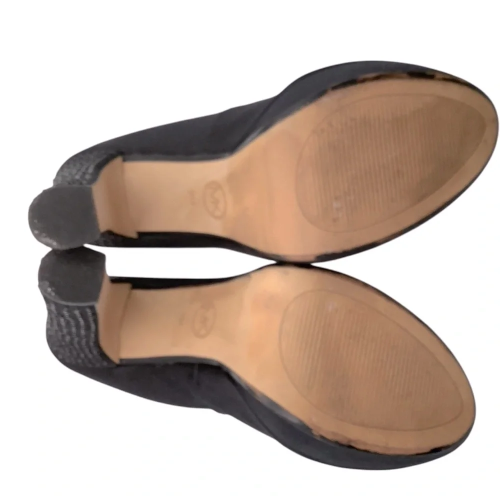 Michael Kors Y2K Black satin fabric‎ stones Heels size 9B - Picture 7 of 8